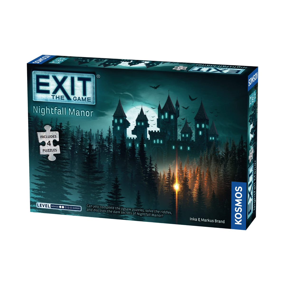 Thames & Kosmos EXIT Nightfall Manor box cover for family game night.