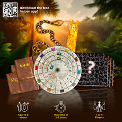 Thames & Kosmos Exit The Sacred Temple decoder disk ready to unlock the first clue