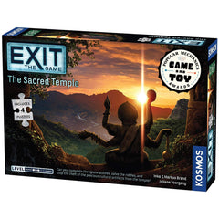 Thames & Kosmos Exit The Sacred Temple puzzle pieces arranged for family co-op play