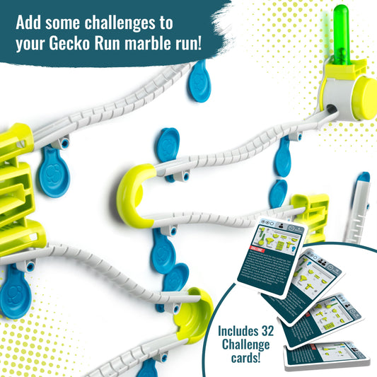 Gecko Run challenge cards guiding quick design challenges