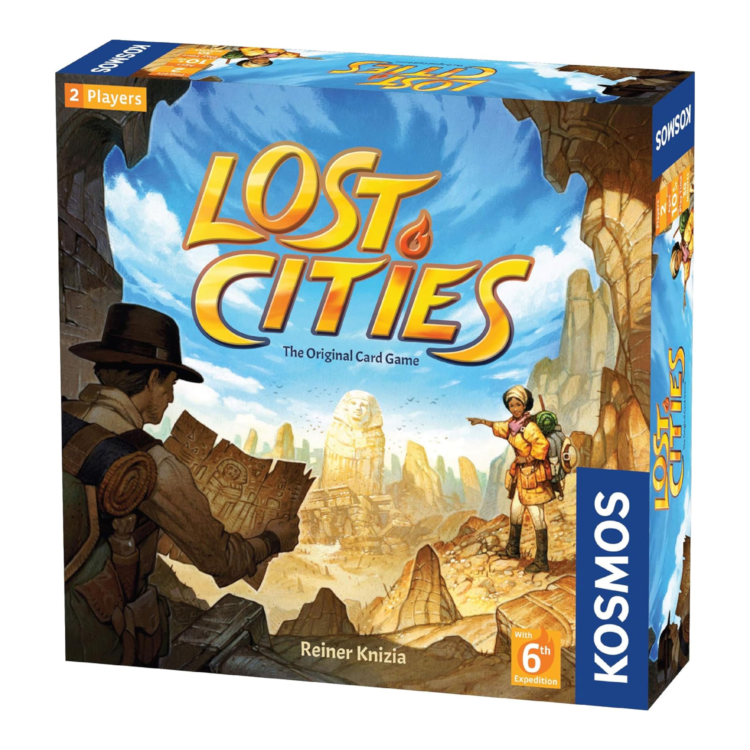 Thames & Kosmos Lost Cities 6th Expedition board enables classic or six-expedition play.