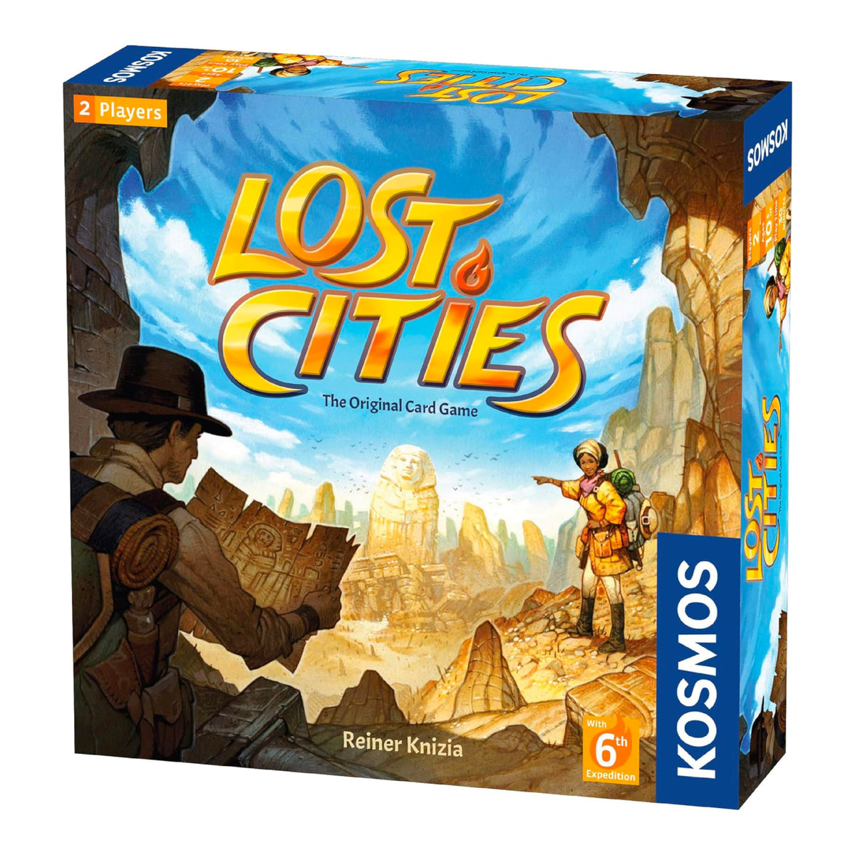 Thames & Kosmos Lost Cities 6th Expedition board enables classic or six-expedition play.