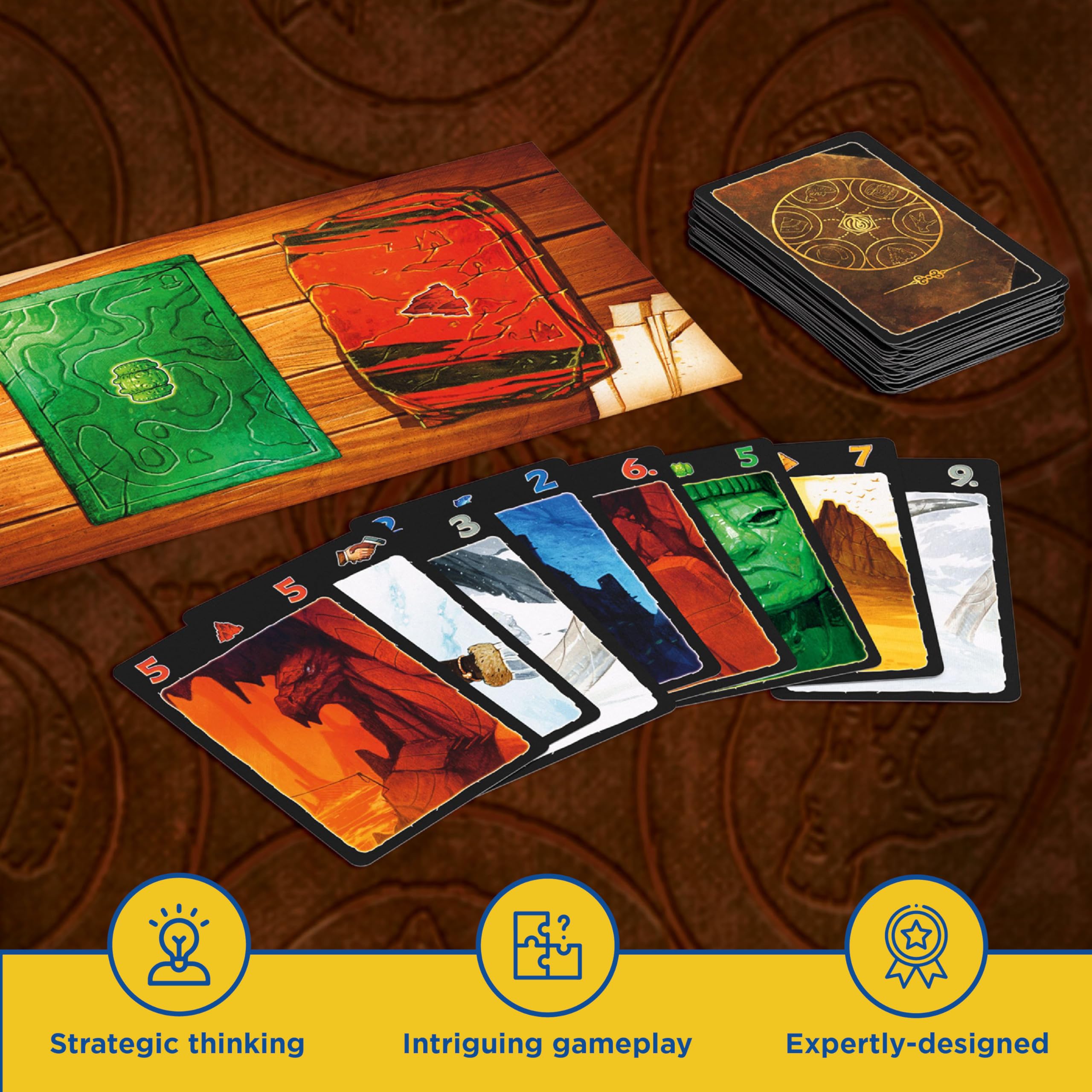 Thames & Kosmos Lost Cities seabed depth art invites focused two-player strategy.