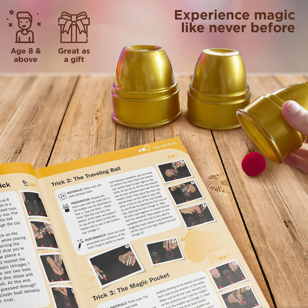 Thames & Kosmos Magic Gold Edition 96-page color manual guides tricks step by step.