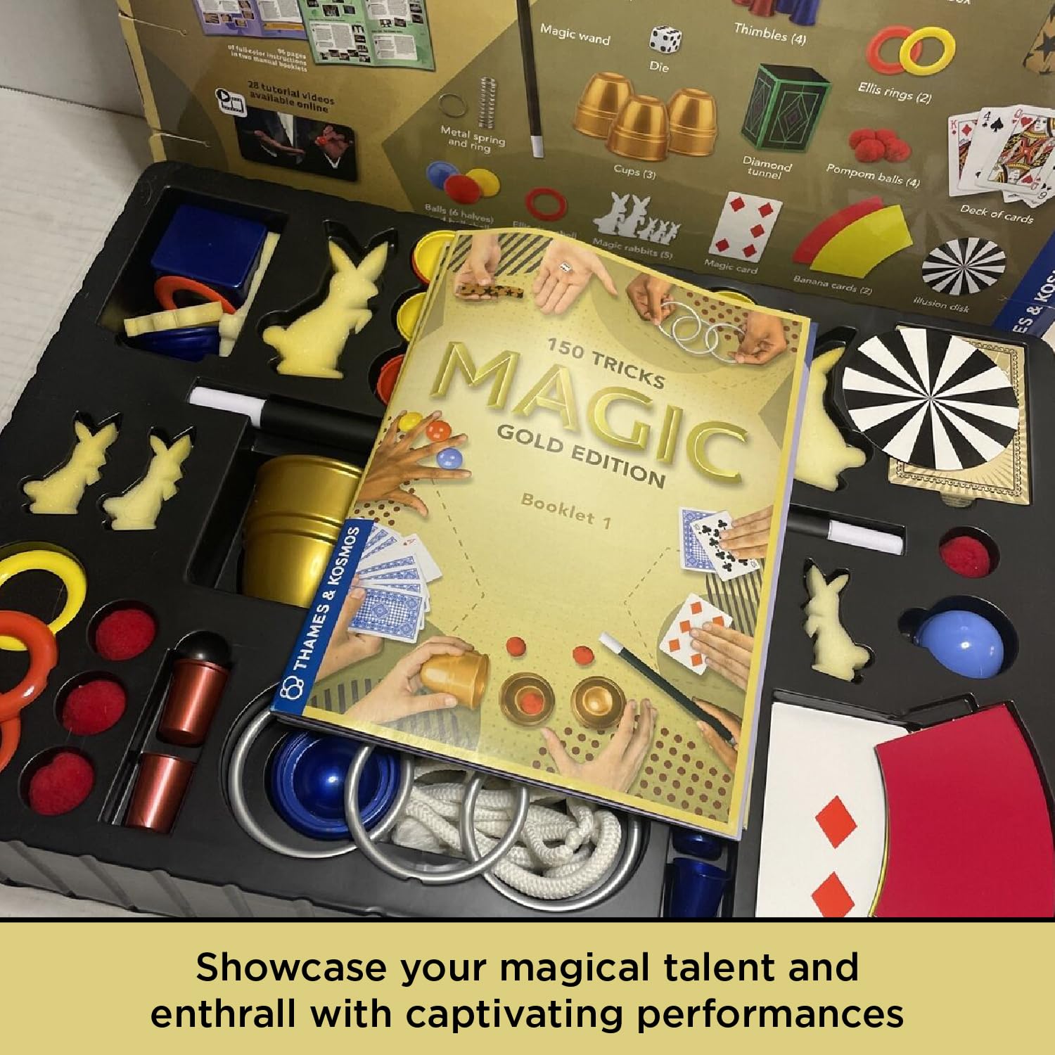 Thames & Kosmos Magic Gold Edition wand tricks with levitation and effects.