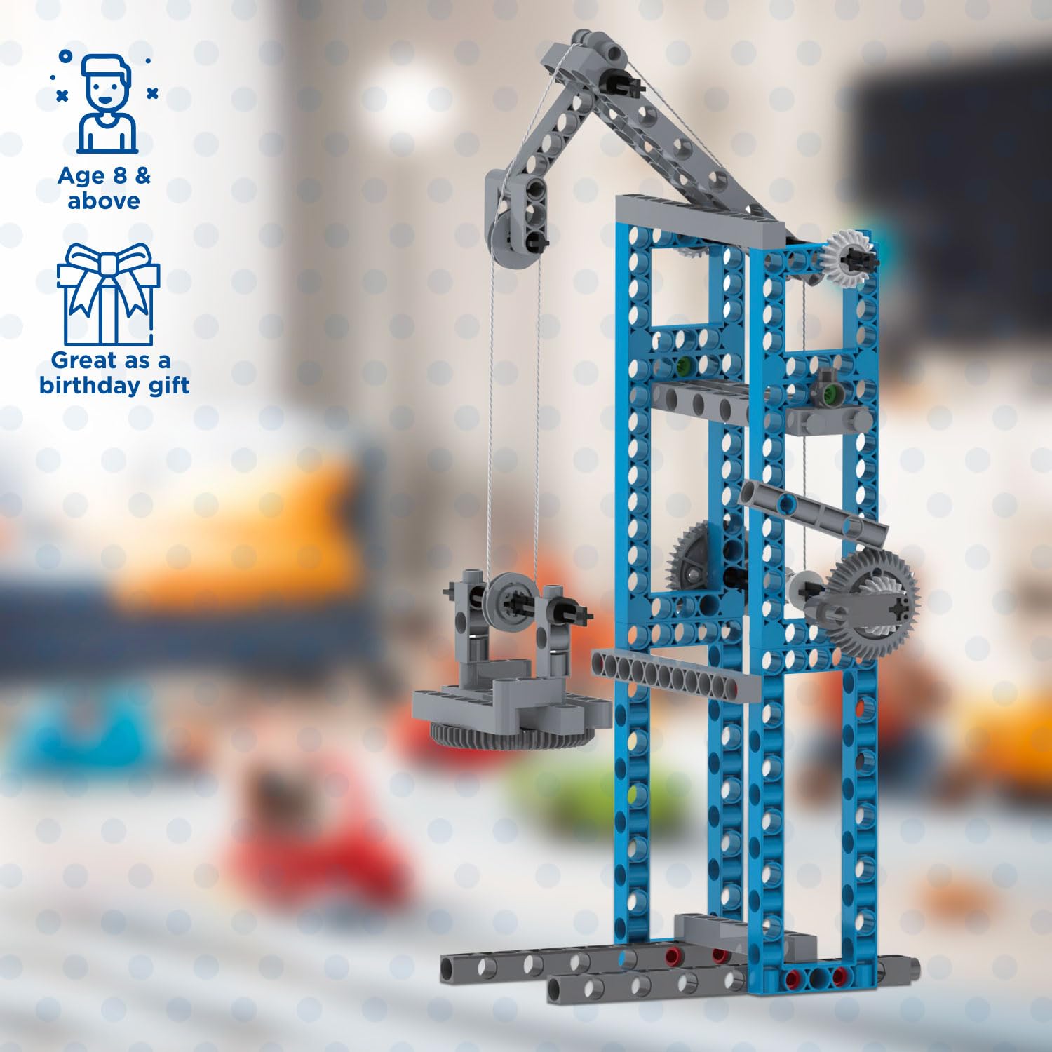 Thames & Kosmos lever model—shows how levers make tasks easier.