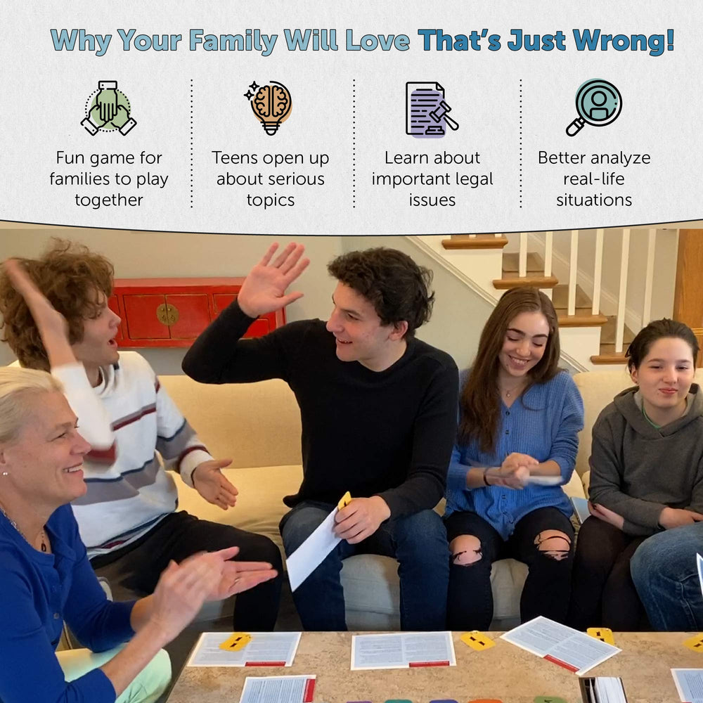 That's Just Wrong! family game night with engaging ethical dilemmas.