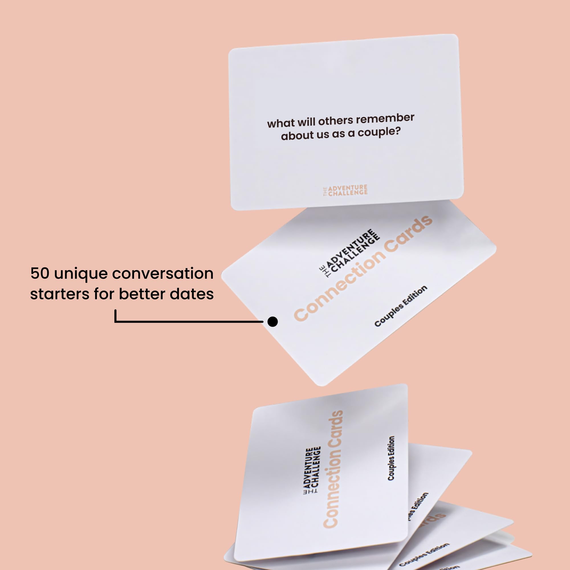 The Adventure Challenge card deck on the coffee table invites spontaneous talks.
