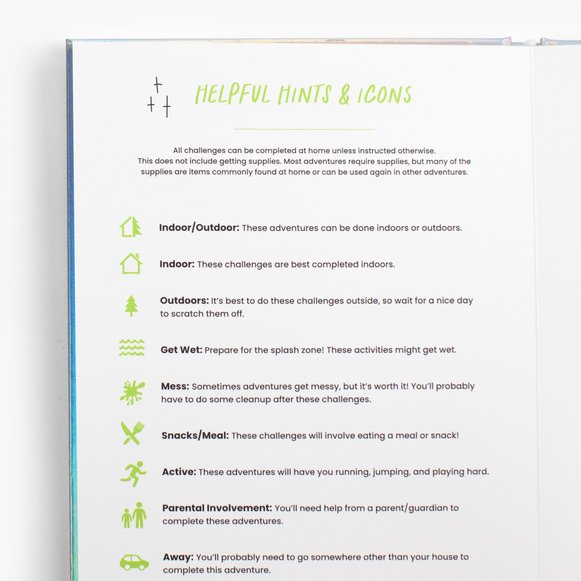 Parent guide page for planning challenges in advance