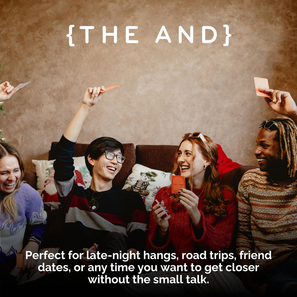 THE AND Friends Edition conversation prompts spread across cards for engaging talks.
