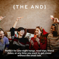 THE AND Friends Edition conversation prompts spread across cards for engaging talks.