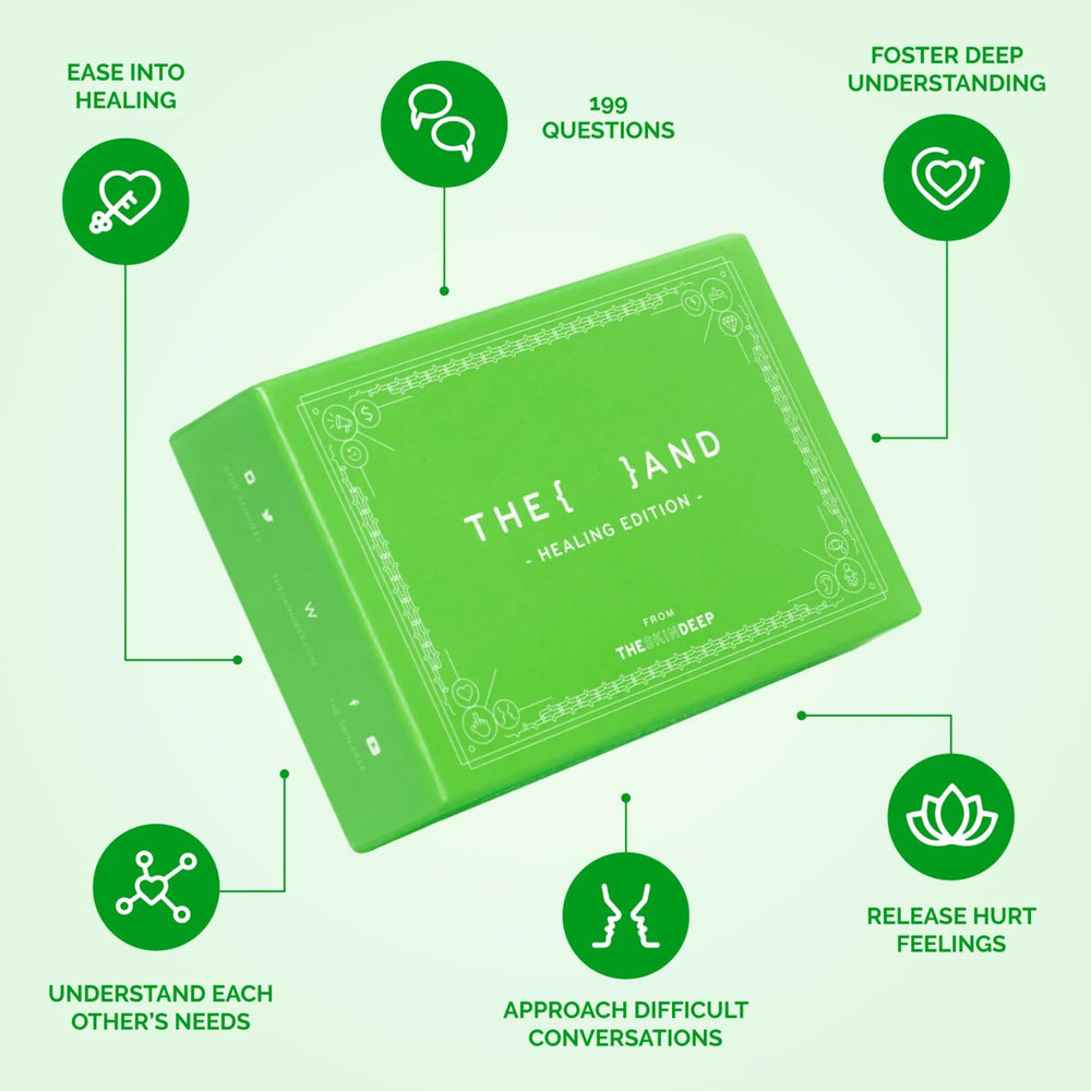 THE AND Healing Edition cards spread highlights prompts for clear communication and listening.