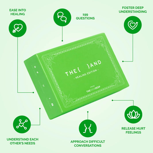 THE AND Healing Edition cards spread highlights prompts for clear communication and listening.