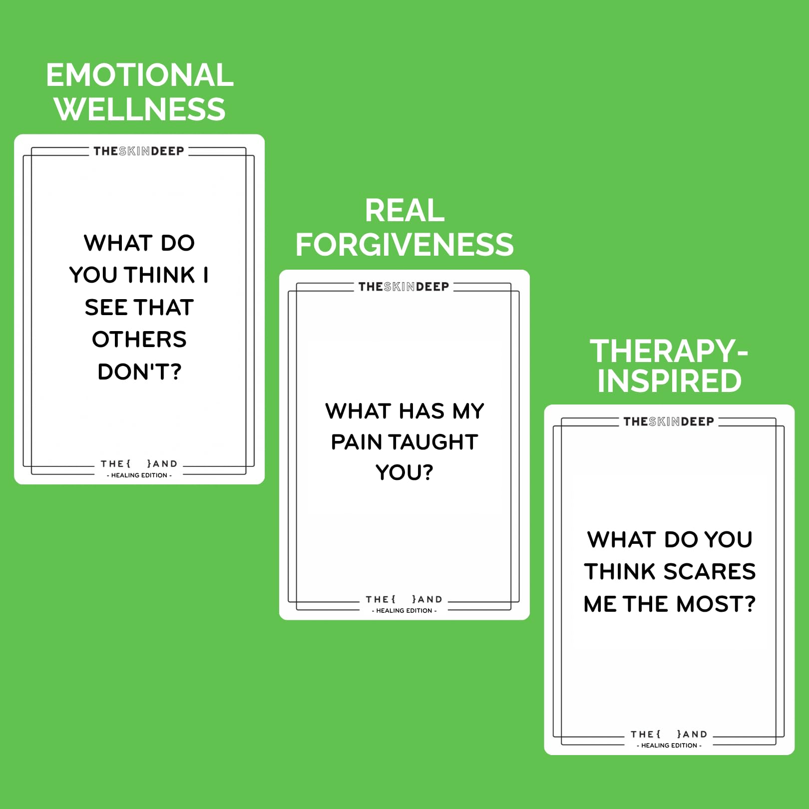 THE AND Healing Edition expansion deck closeup for expanding meaningful conversations.