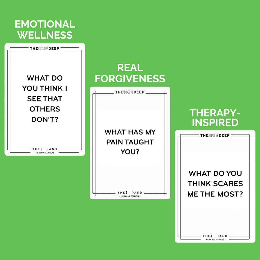 THE AND Healing Edition expansion deck closeup for expanding meaningful conversations.