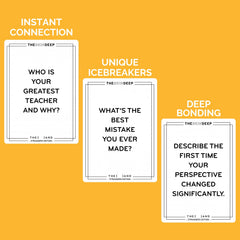 THE AND Strangers Edition icebreaker questions to break the ice at gatherings.