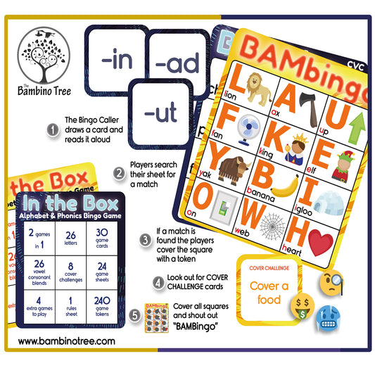 The Bambino Tree 192-word image match strengthens vocabulary through engaging word-image pairings.