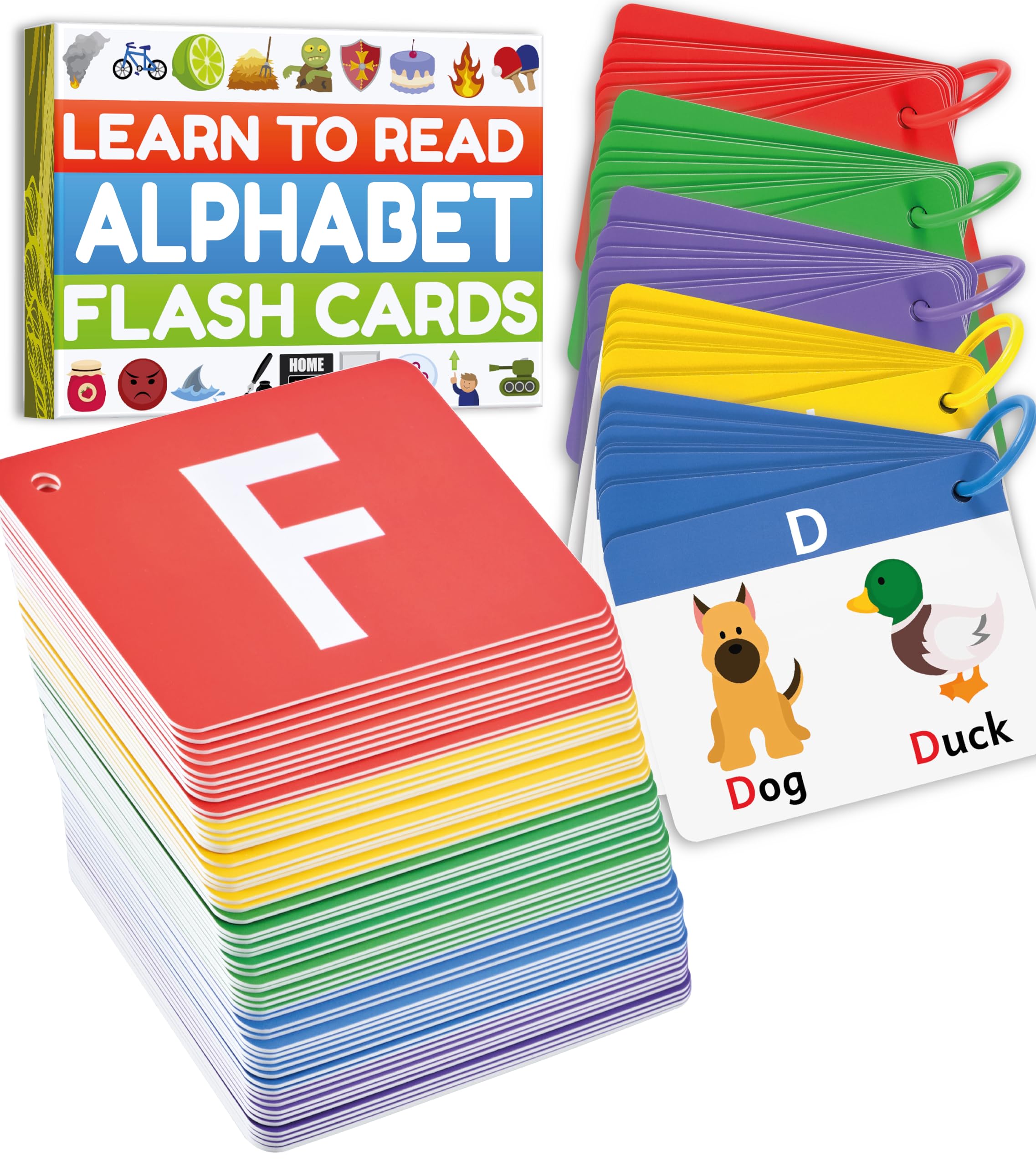 The Bambino Tree alphabet flash cards with thick stock endure daily practice