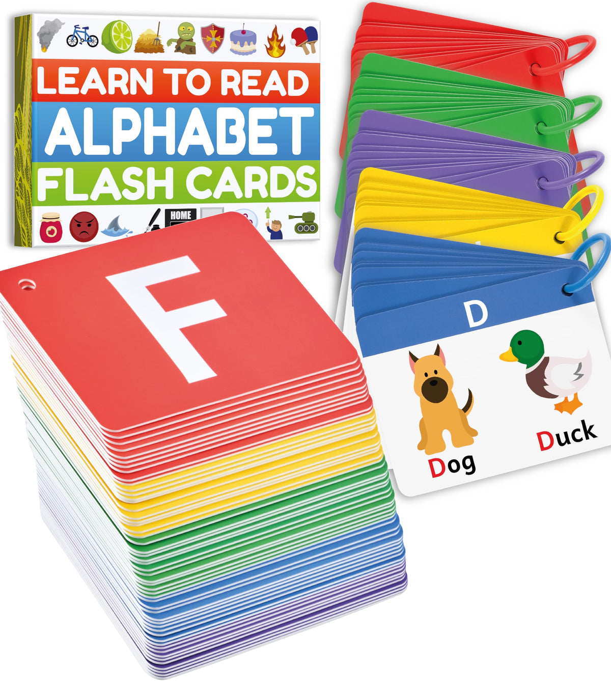 The Bambino Tree alphabet flash cards with thick stock endure daily practice