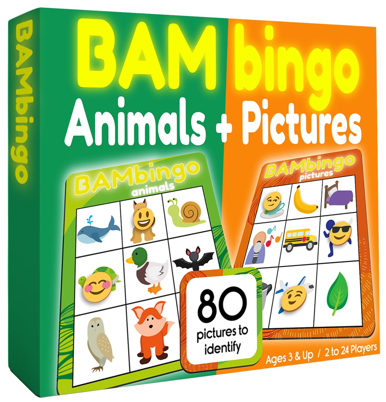 The Bambino Tree Animal Bingo Cards boost word recognition with colorful animals.