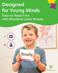 The Bambino Tree sight words flash cards cover 300 words from Fry and Dolch lists.
