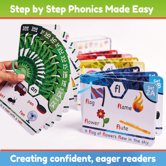 The Bambino Tree sorting rings enable organized word grouping to reinforce phonics practice.