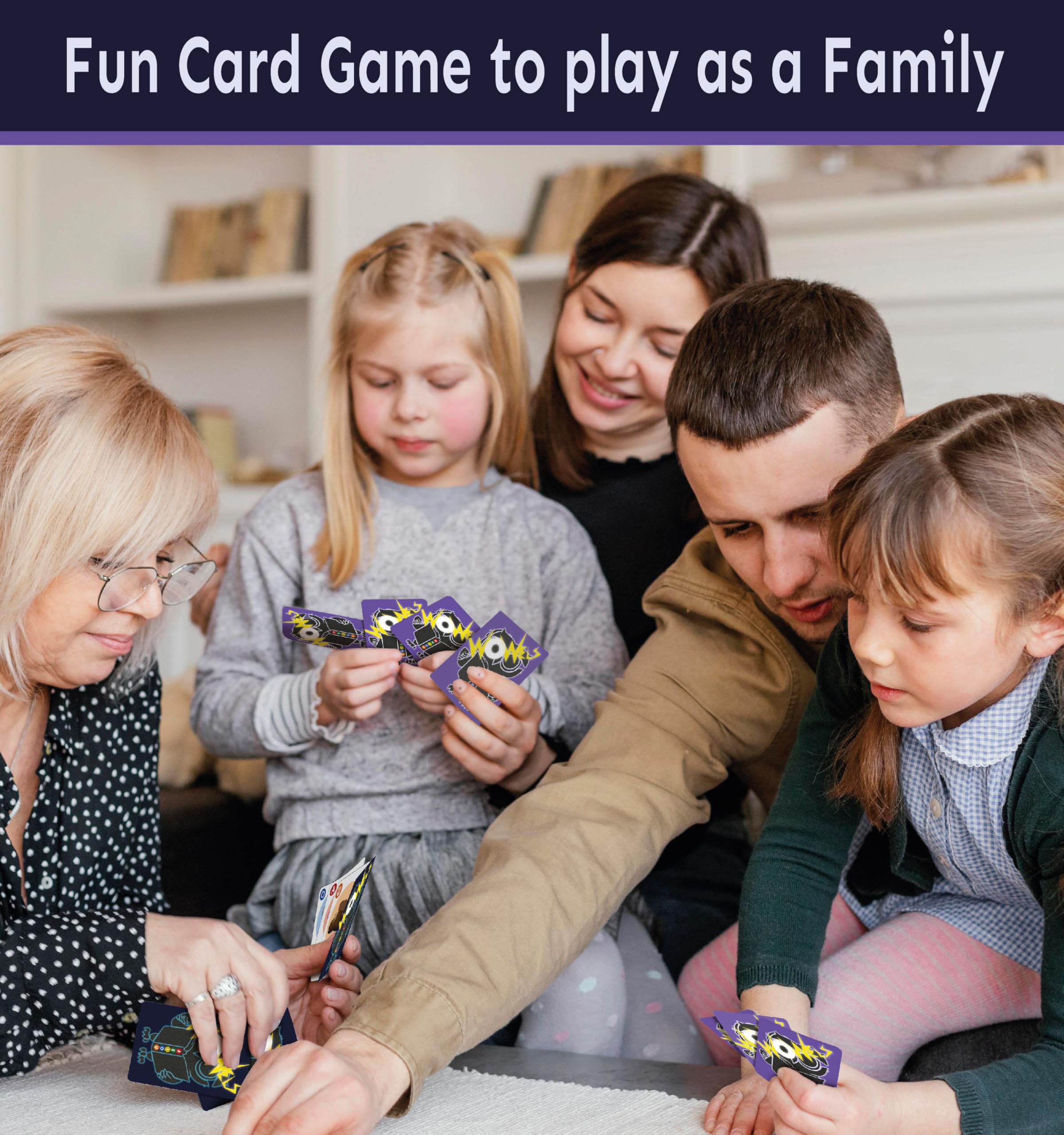 Close-up of WOWELs card illustrations in bright colors to aid phonics recognition