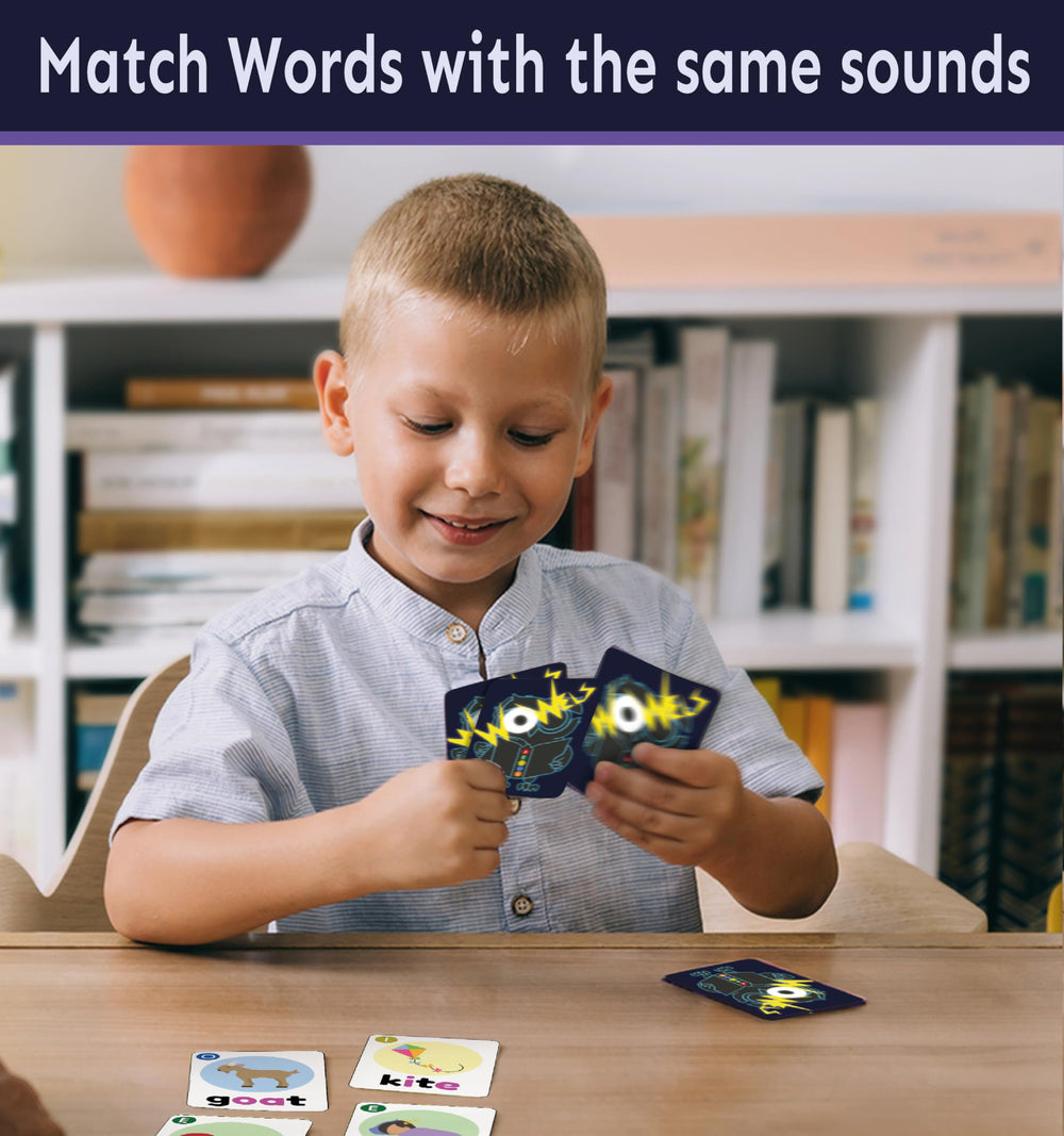 The Bambino Tree WOWELs cards deck back view showing vowels layout for quick cues