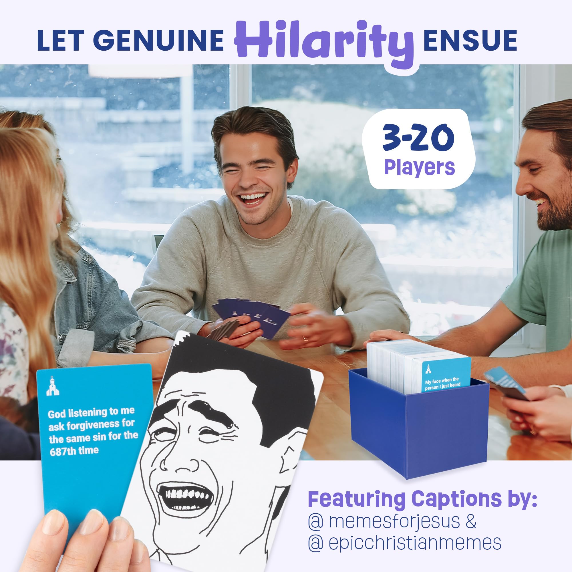 The Christian Meme Game 75-meme set invites lively, wholesome laughter