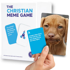 The Christian Meme Game cover photo highlighting family-friendly party vibes