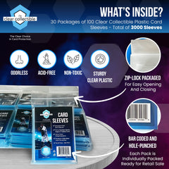 The Clear Collectible double-sleeve setup demonstrates pairing with top loaders for protection.