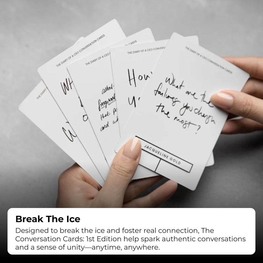 The Diary of a CEO Conversation Cards couples game sparks intimacy and open dialogue during date nights.