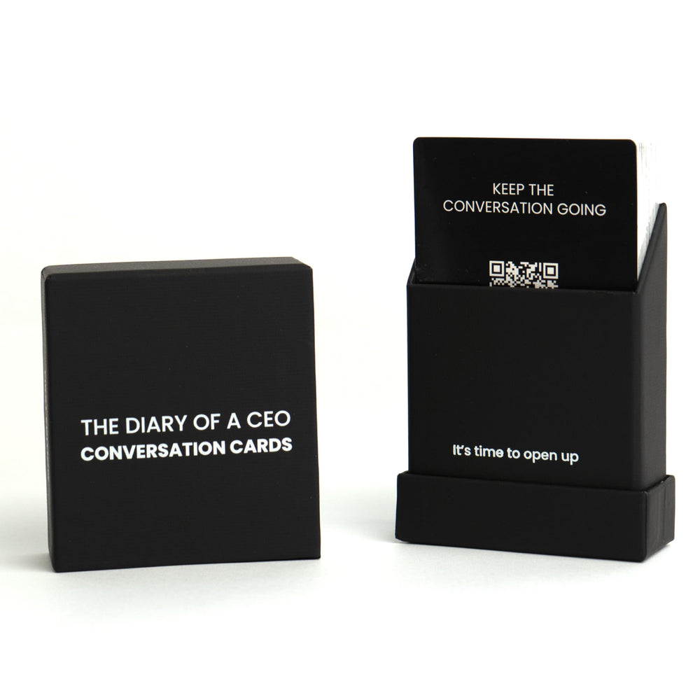 The Diary of a CEO Conversation Cards cover, premium design for lasting use and consistent storytelling.