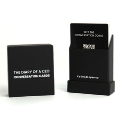 The Diary of a CEO Conversation Cards cover, premium design for lasting use and consistent storytelling.
