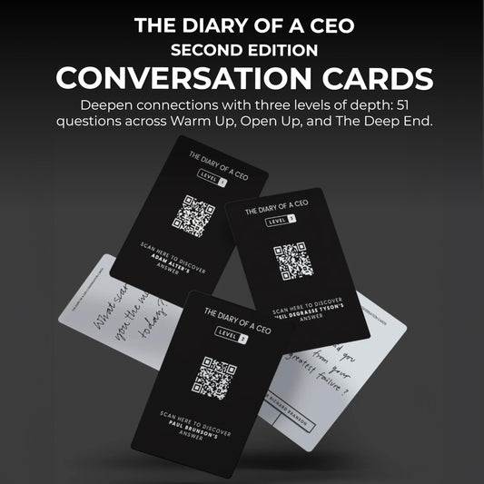 The Diary Of A CEO Level 1 Warm Up prompts for light chats.