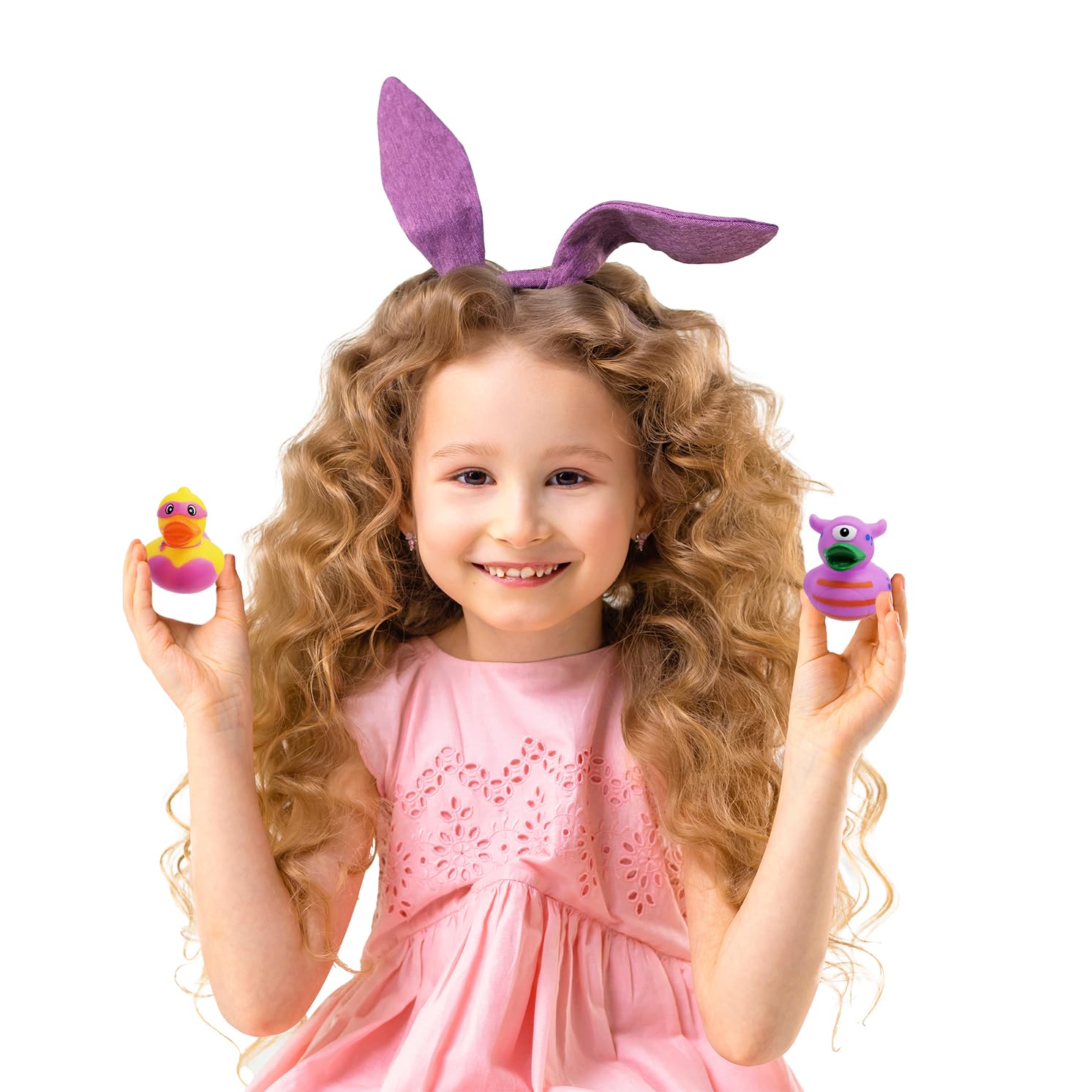 The Dreidel Company colorful ducks used as party decor and kid-friendly celebrations.