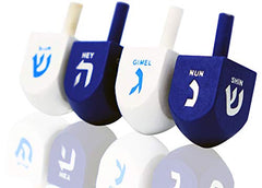 The Dreidel Company blue and white dreidel top for Hanukkah fun