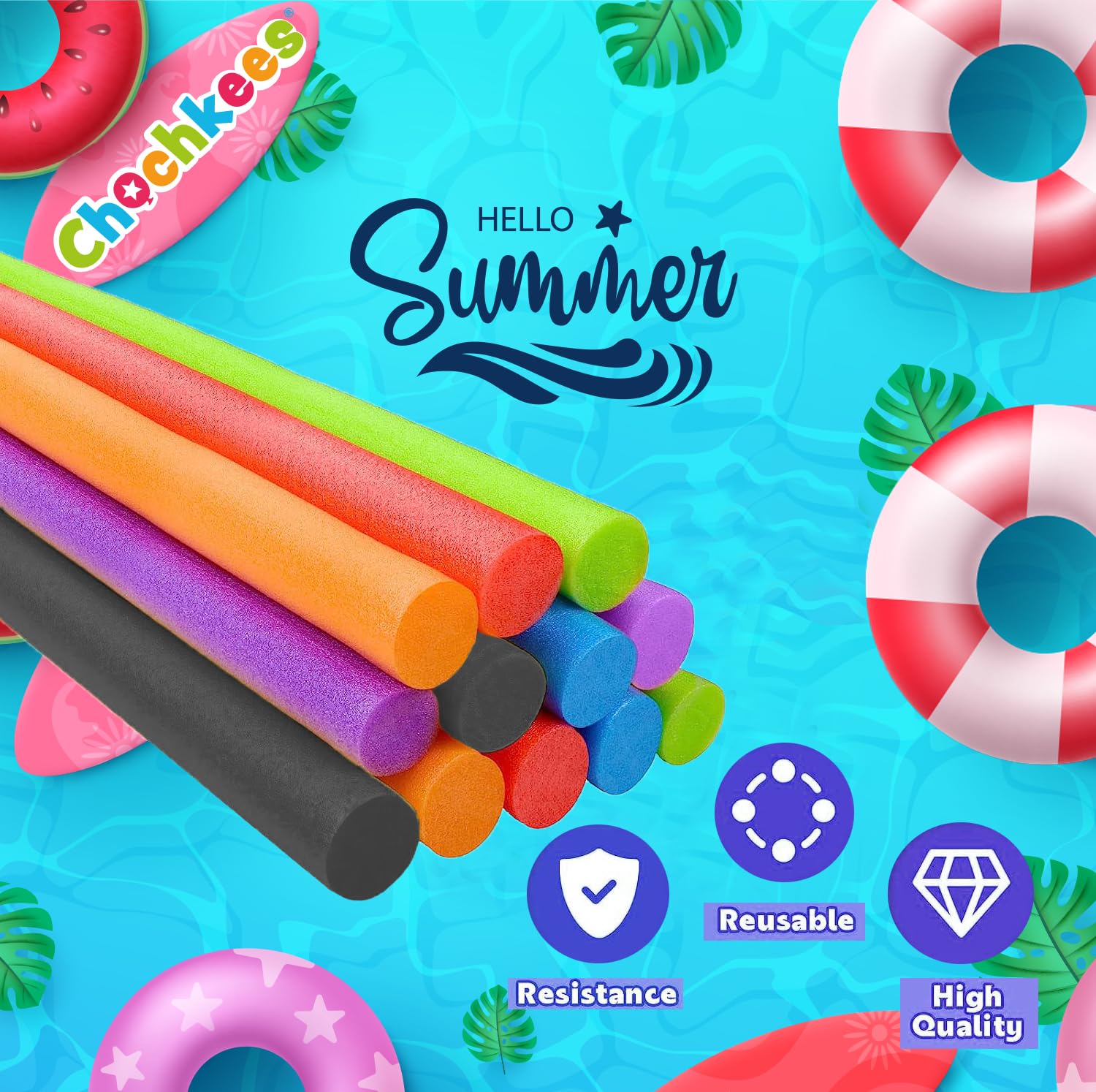 The Dreidel Company deluxe blue foam noodle enhances water games and safety.