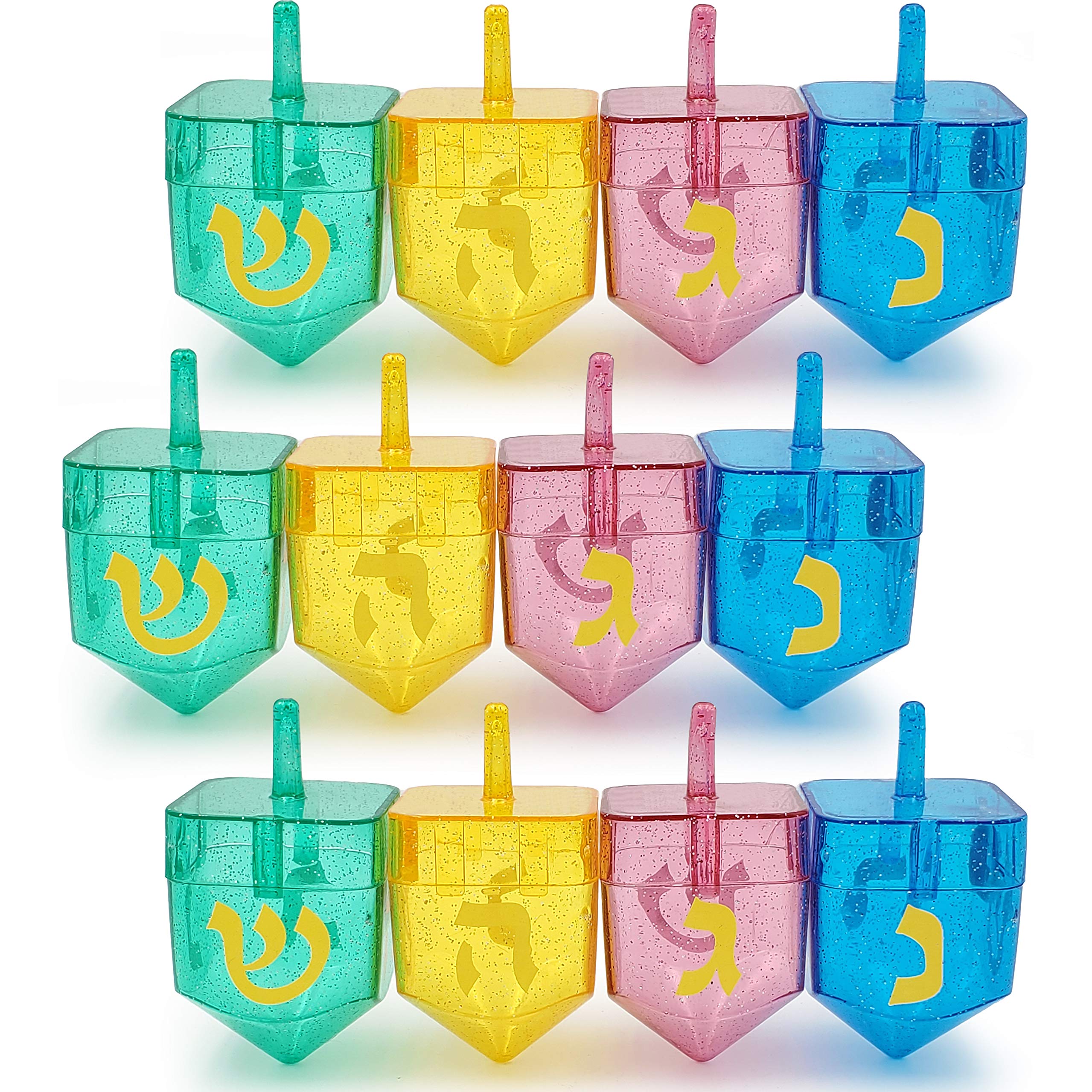 The Dreidel Company fillable dreidel in assorted colors for festive decoration and treats.