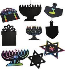 The Dreidel Company Hanukkah scratch cards in assorted designs for kids.
