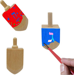 The Dreidel Company unfinished natural wood dreidel for classroom crafts and DIY projects