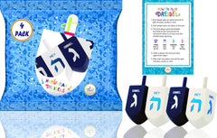 The Dreidel Company XL dreidel blue and white, side view
