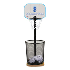 The Dunk Collection Document Dunk base mounted on a trash can for quick office games.