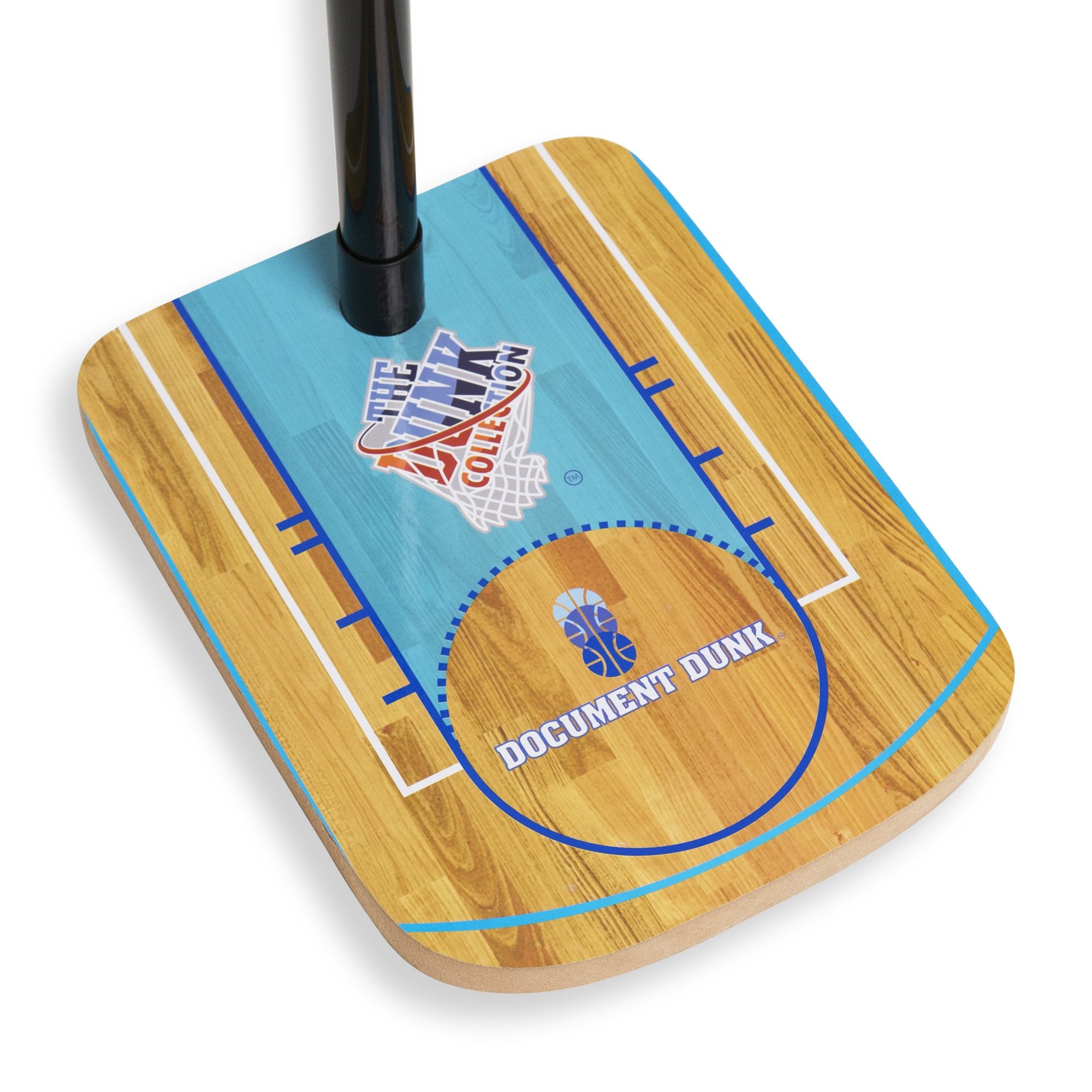 The Document Dunk mini hoop on a desk adds sporty flair and casual play.
