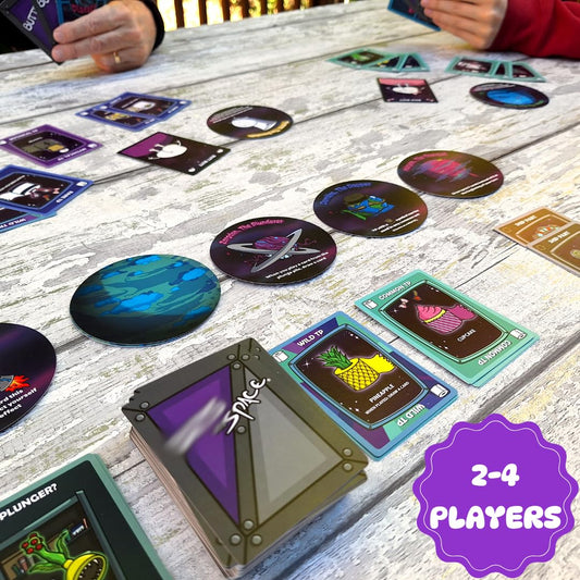 The Dusty Tophat Booties Space Edition card deck with silly prompts for families.