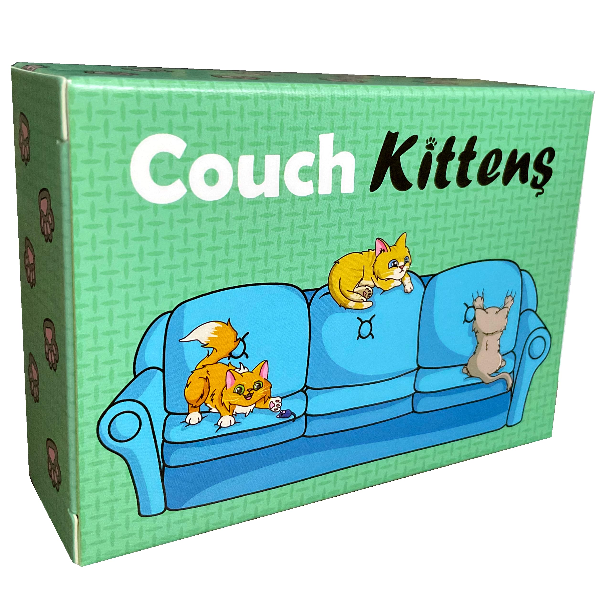 The Dusty Tophat Couch Kittens game packaging highlighting travel-friendly size