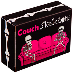 The Dusty Tophat Couch Skeletons game box ready for quick two-player sessions.