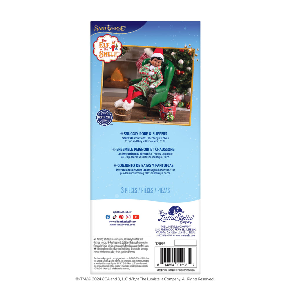 Adoption-scene with The Elf on the Shelf Claus Couture Slippers showcases cozy elf care.