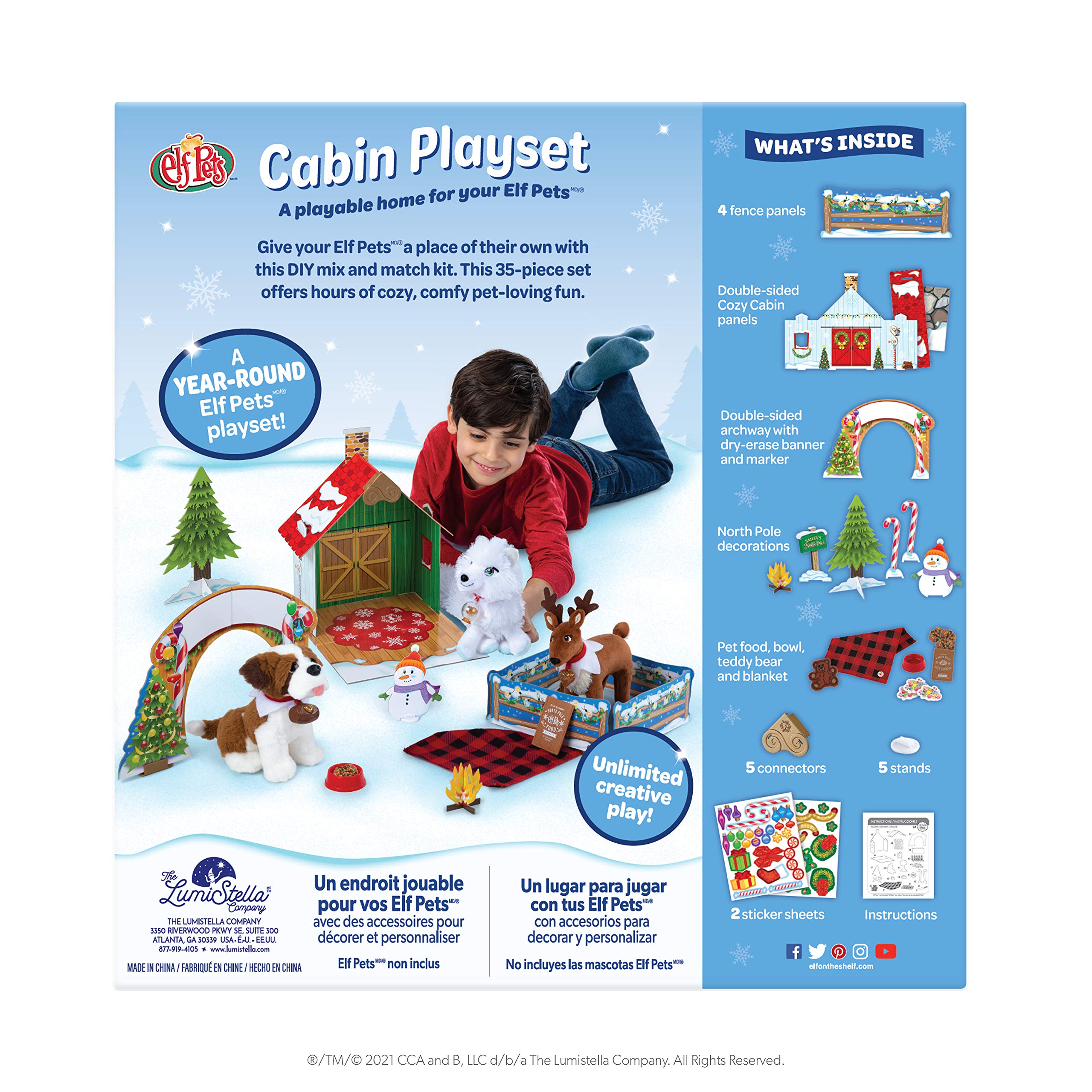The Elf on the Shelf Cabin Playset assembly kit for quick, creative setup.