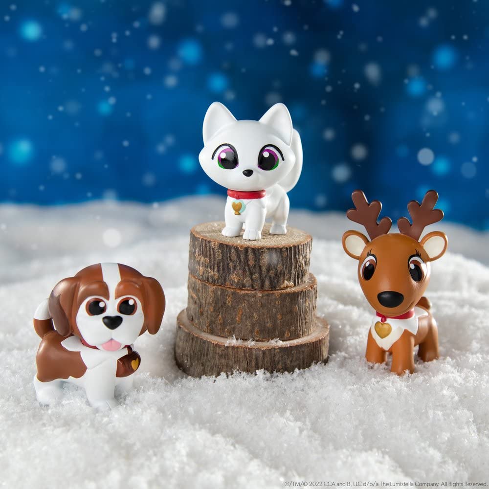 The Elf on the Shelf Elf Pets Arctic Fox figure supports adventurous pretend play.